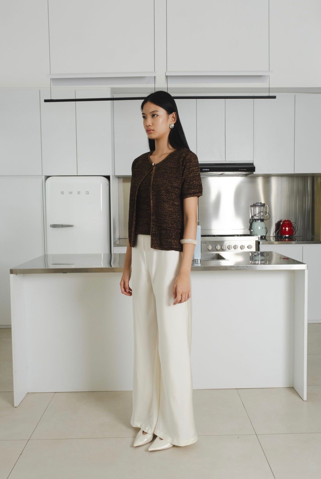 Lustre Glitter Knit Set | Coffee
