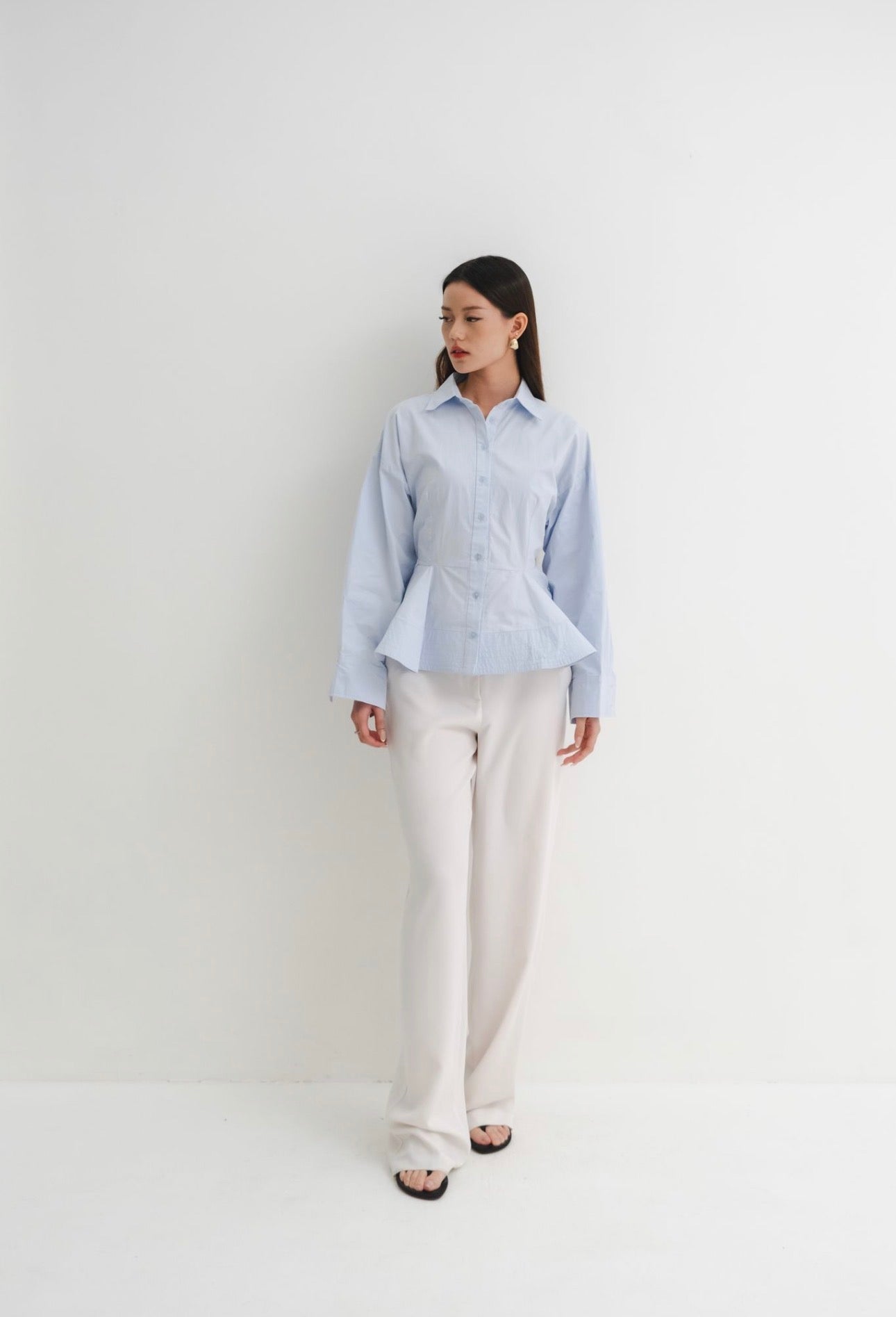 Elan Peplum Shirt | Blue