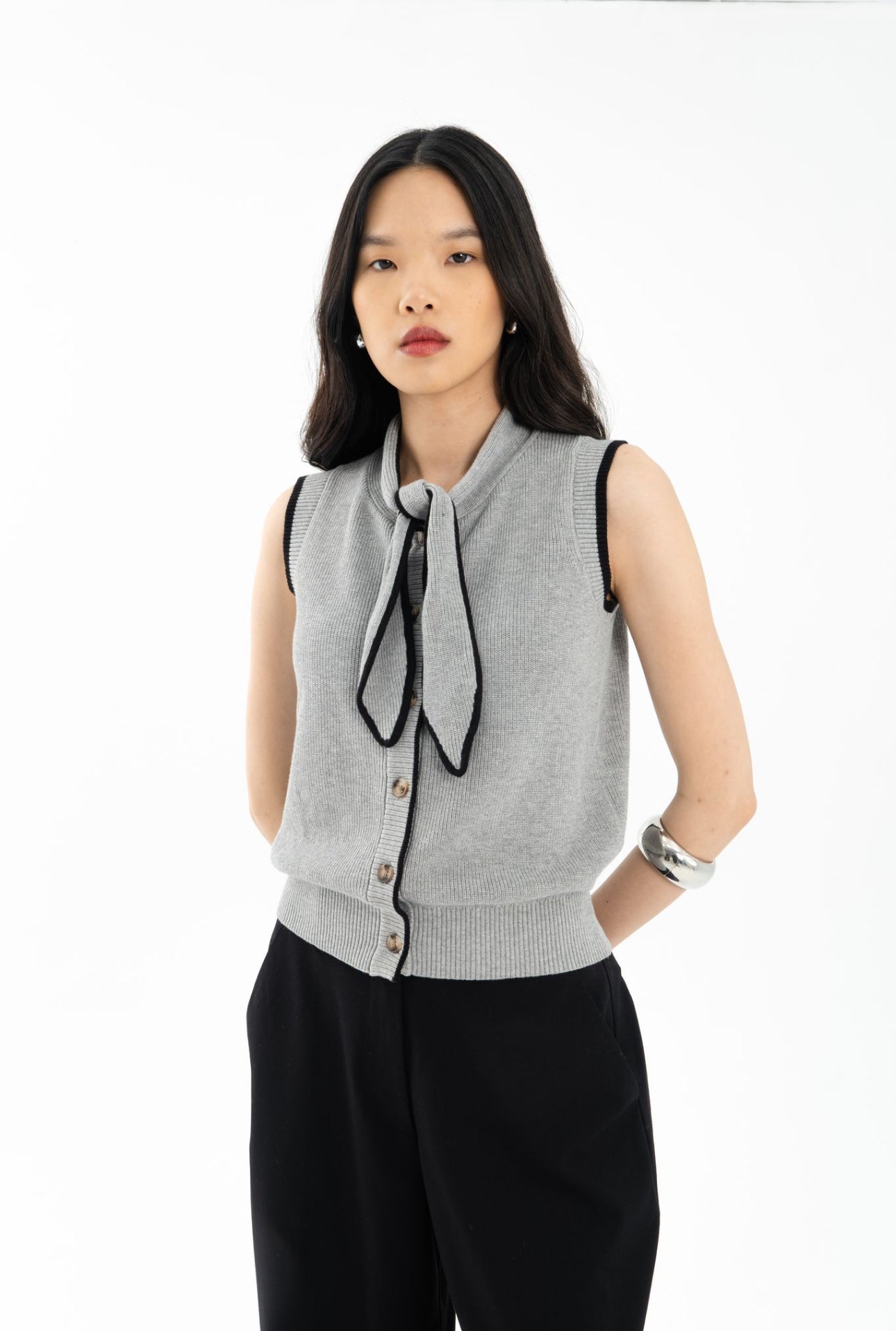 Commuter Sleeveless Top | Grey