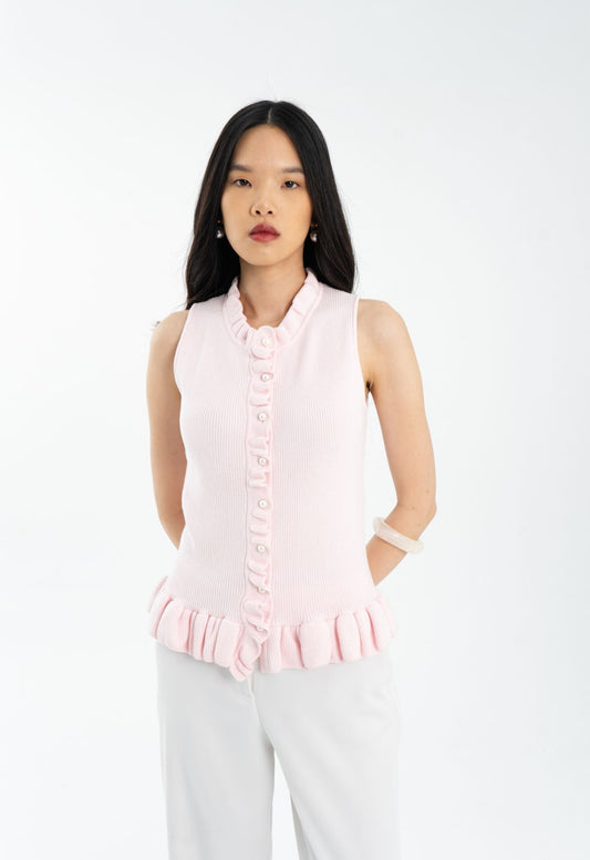 Plush Ruffle Top | Light Pink
