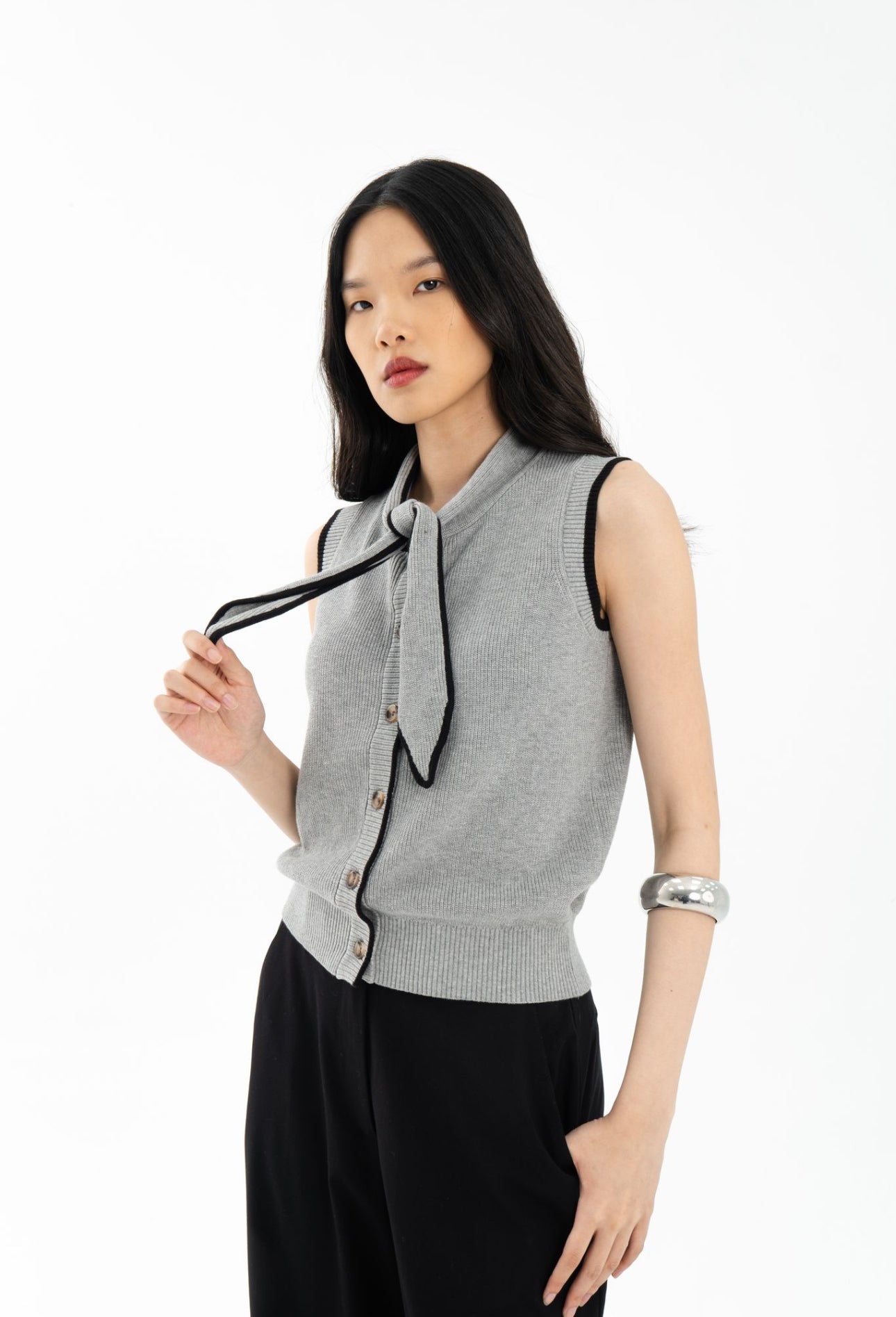Commuter Sleeveless Top | Grey