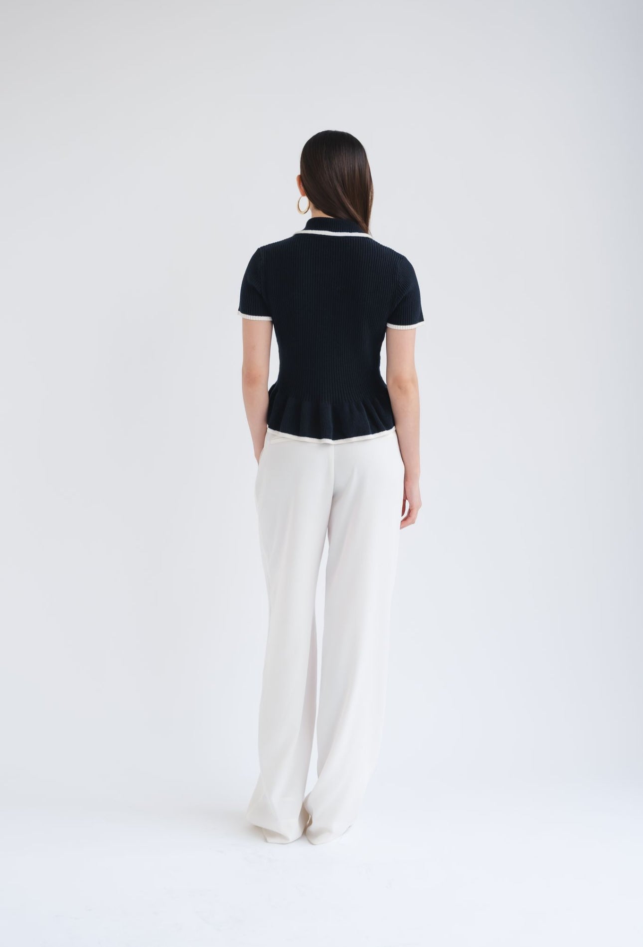 Kiki Contrast Top | Navy