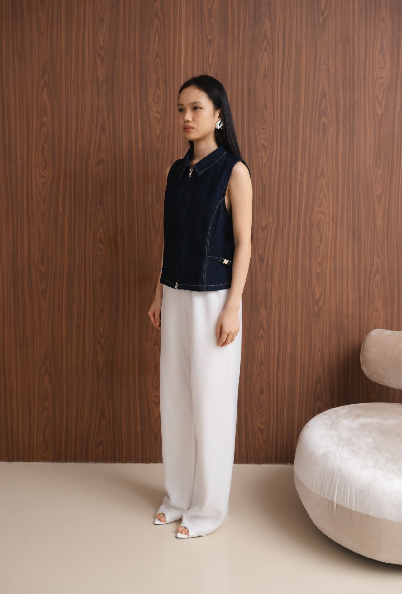 Hustle Denim Top | Dark Blue