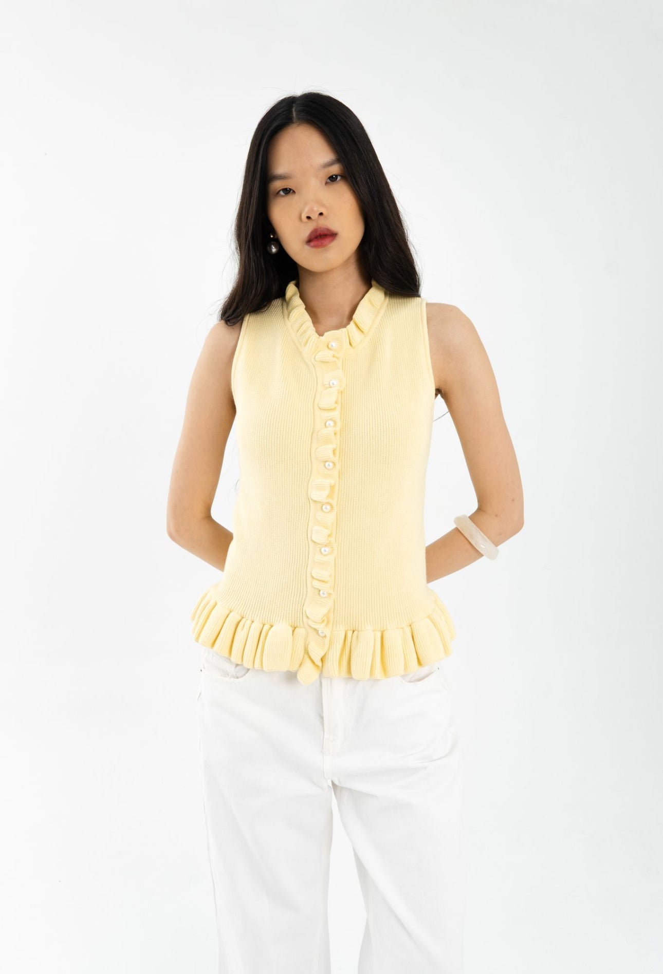 Plush Ruffle Top | Butter Yellow