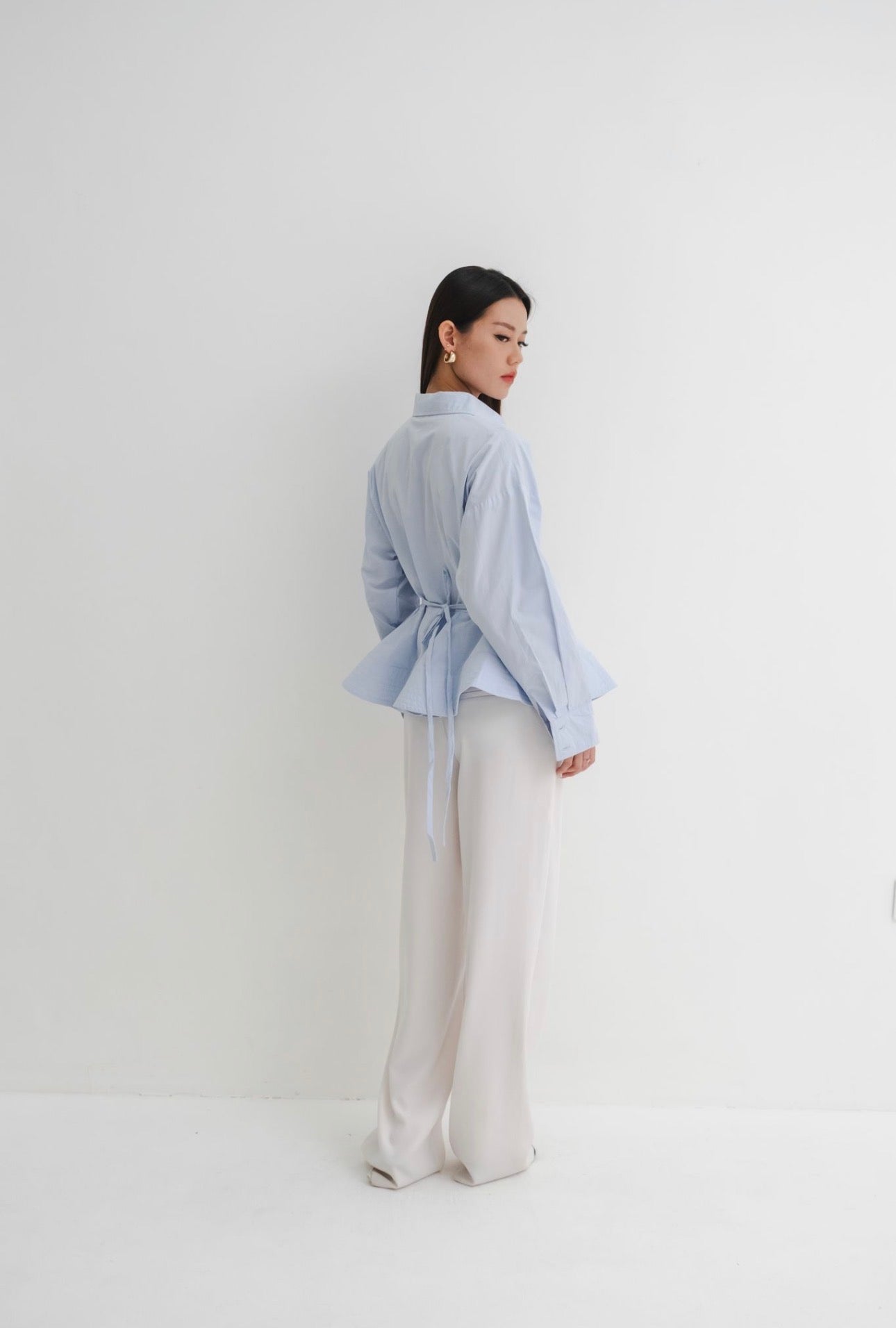 Elan Peplum Shirt | Blue