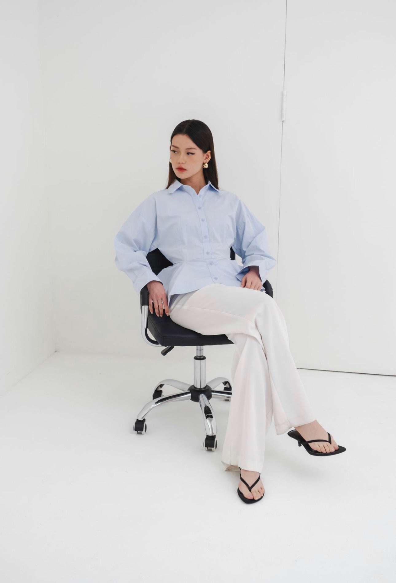 Elan Peplum Shirt | Blue