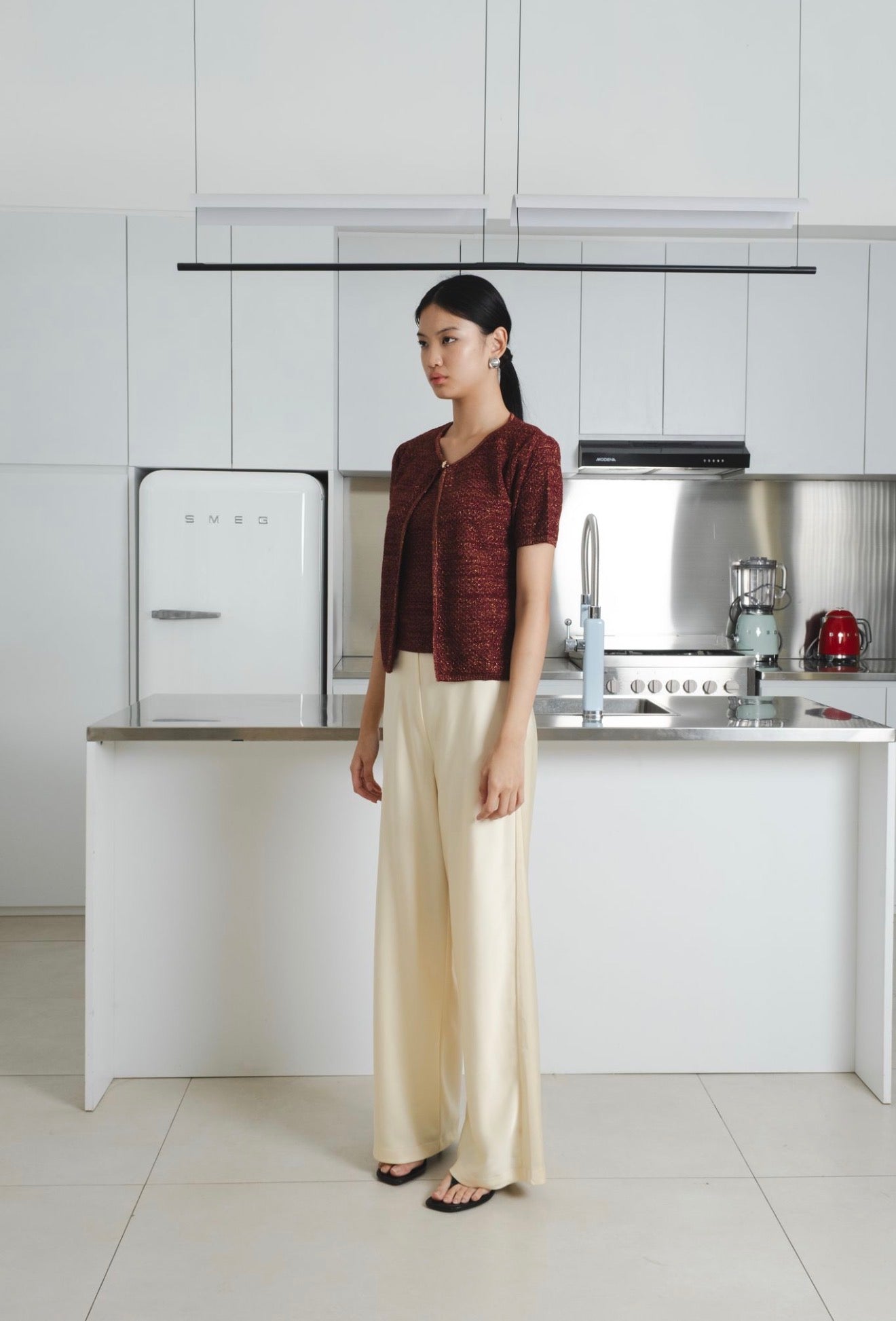 Lustre Knit Glitter Set | Maroon