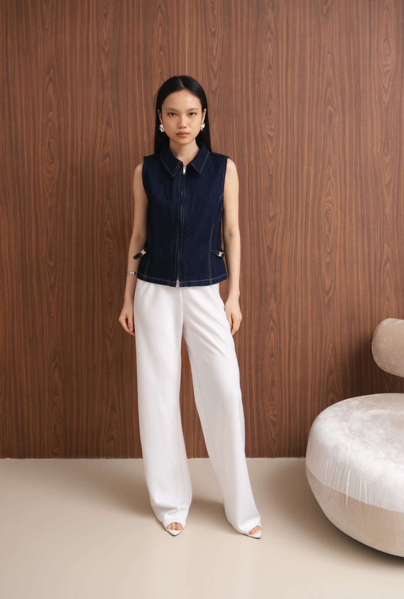 Hustle Denim Top | Dark Blue