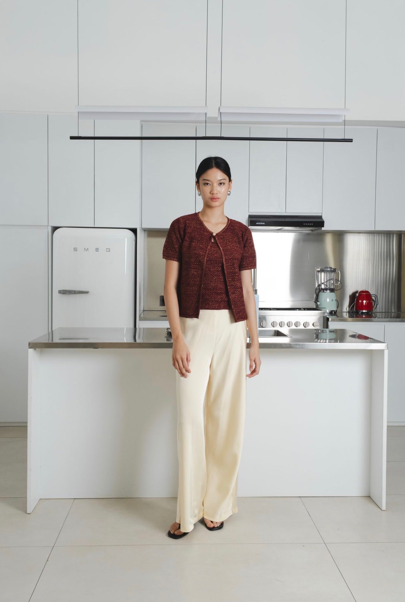Lustre Knit Glitter Set | Maroon