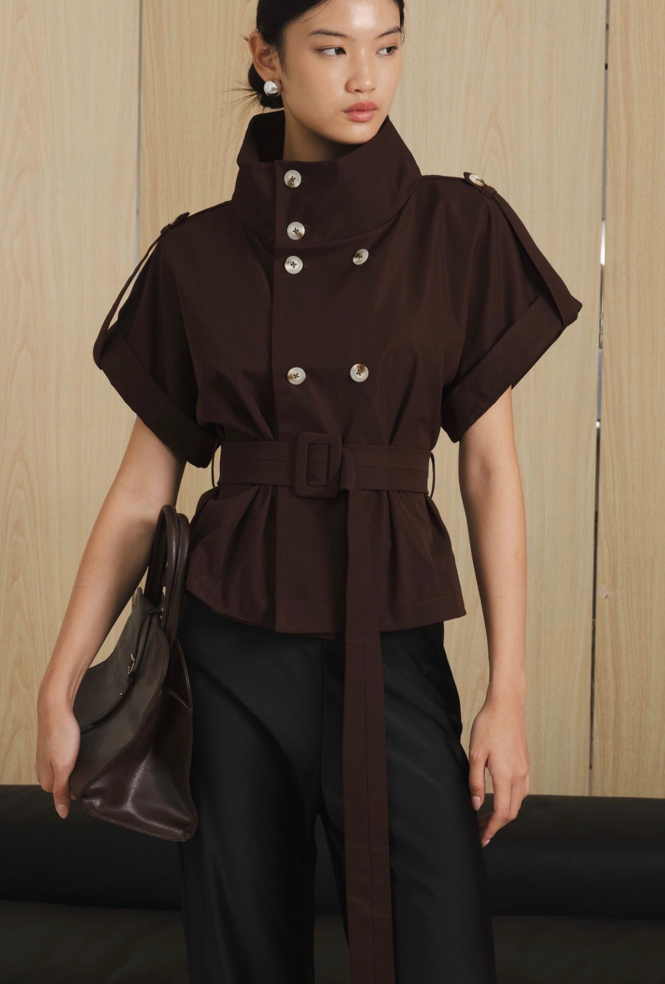 Tempo Trench Top | Chocolate