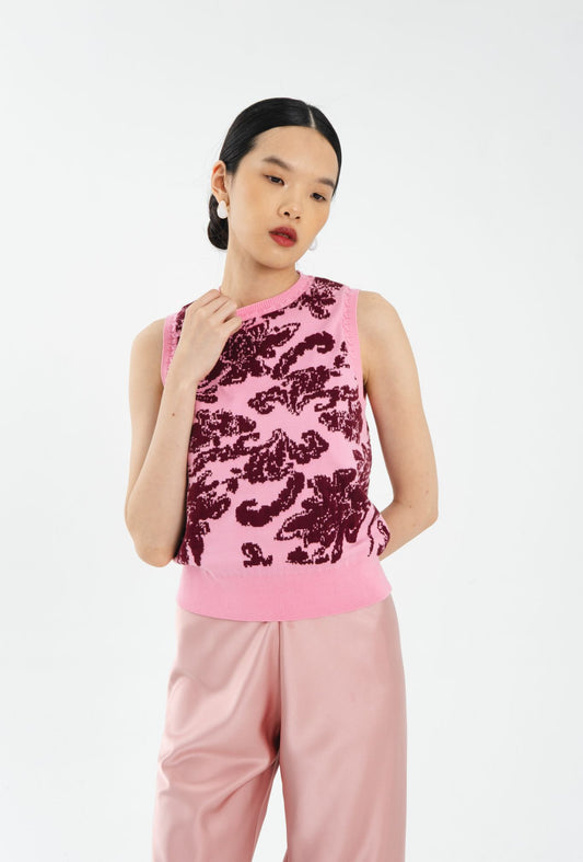Elle Knit Vest | Maroon