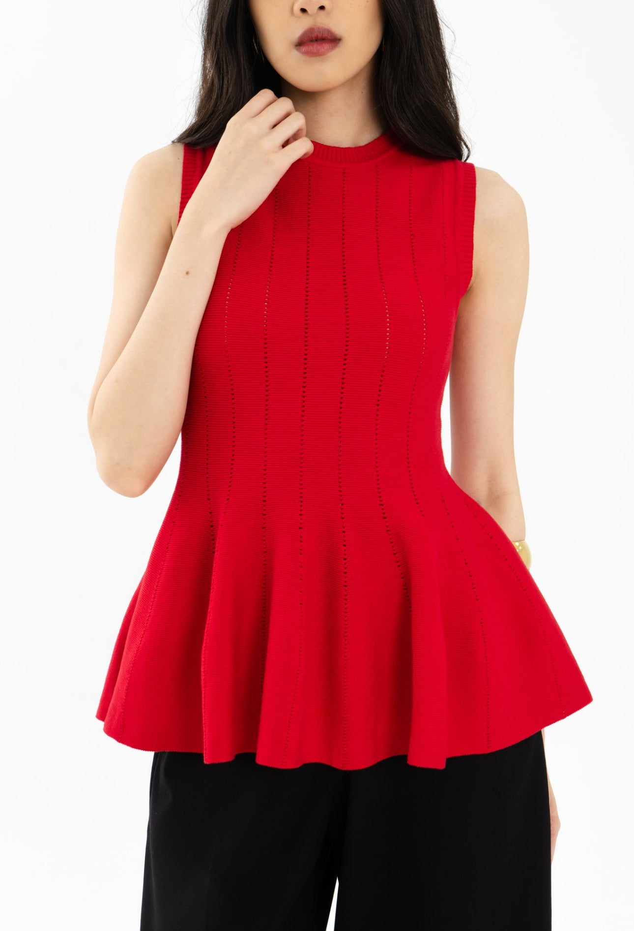 Lila Sleeveless Top | Red