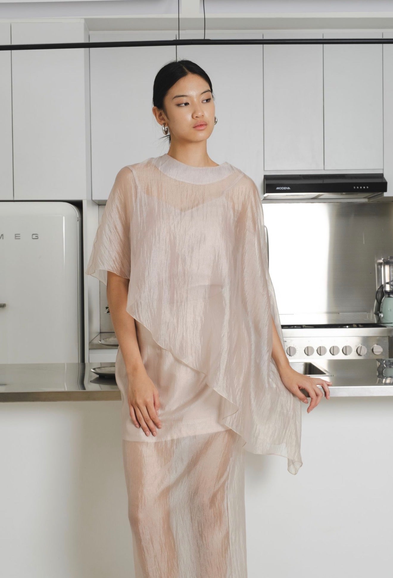 Aire Sheer Top | Cream
