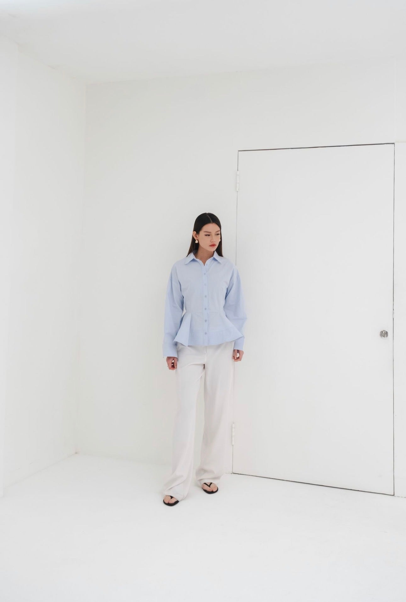 Elan Peplum Shirt | Blue