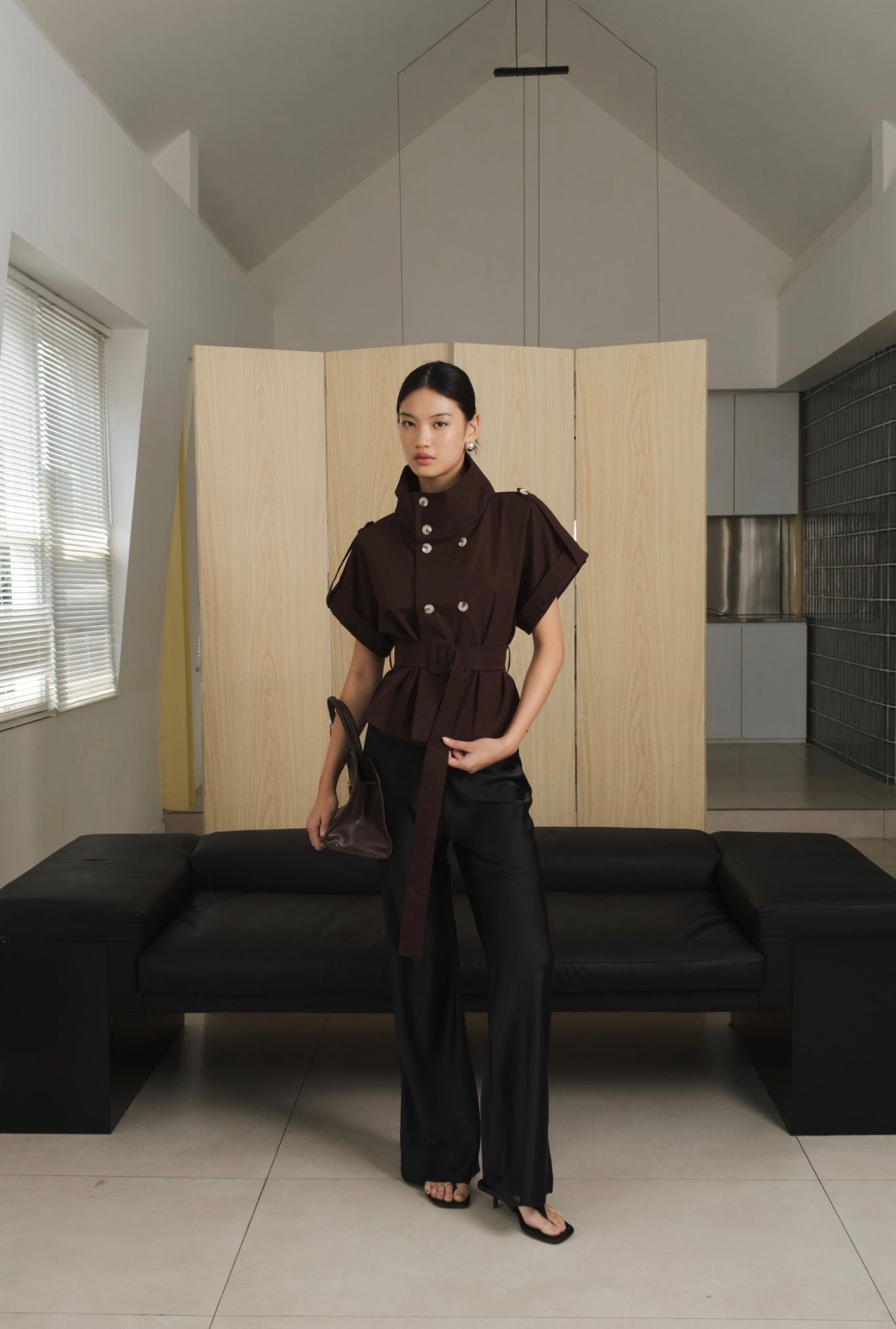 Tempo Trench Top | Chocolate