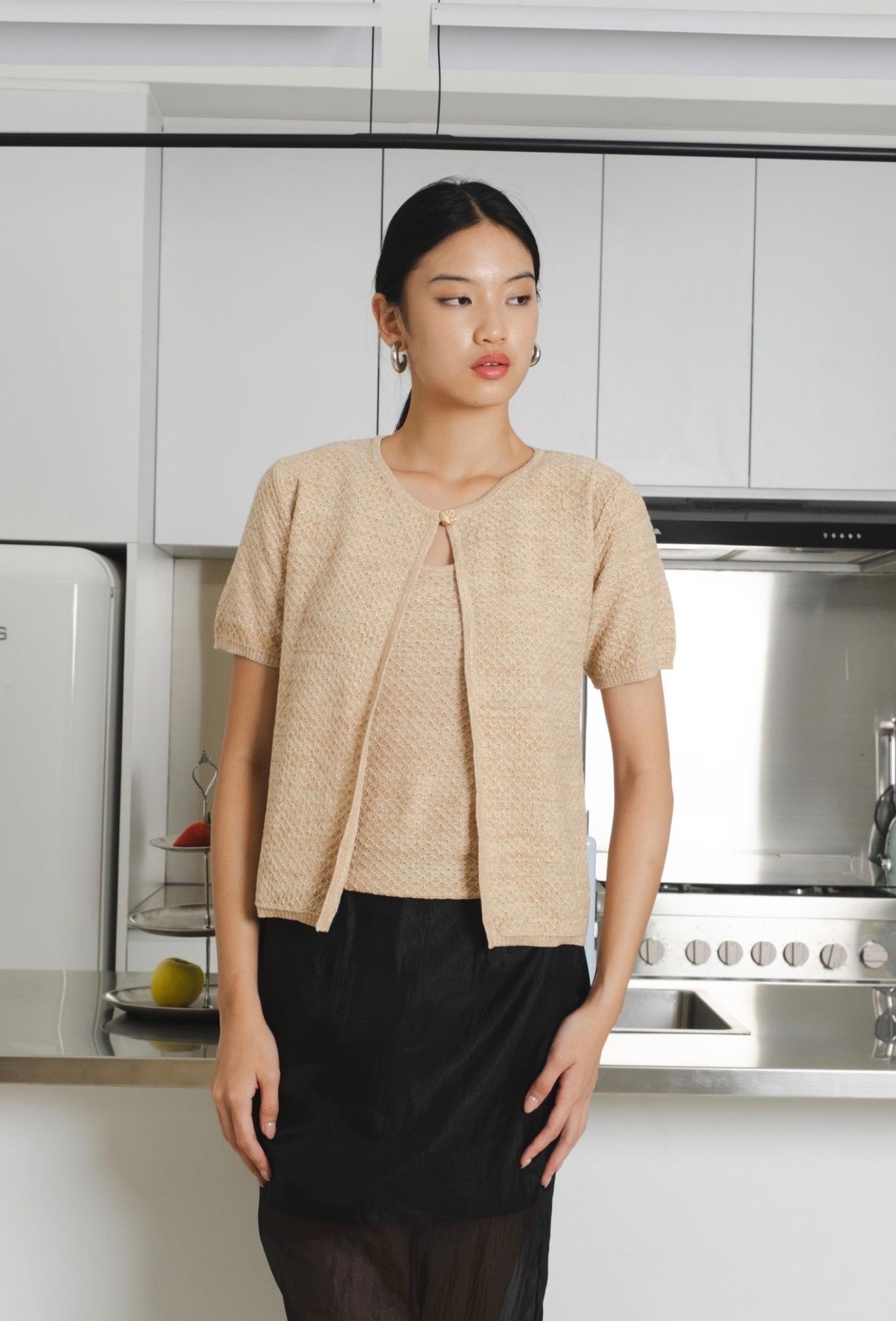 Lustre Knit Glitter Set | Cream