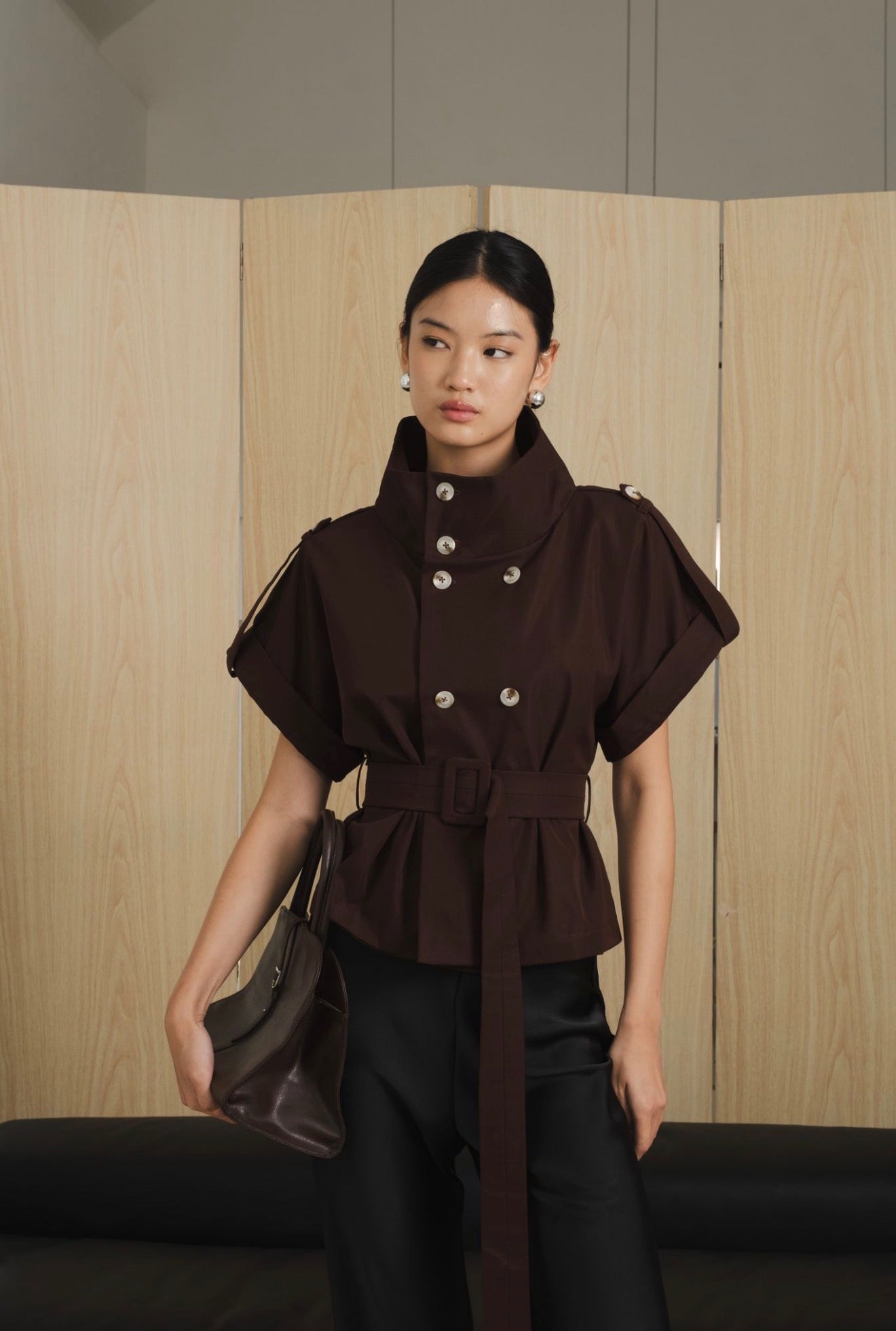 Tempo Trench Top | Chocolate