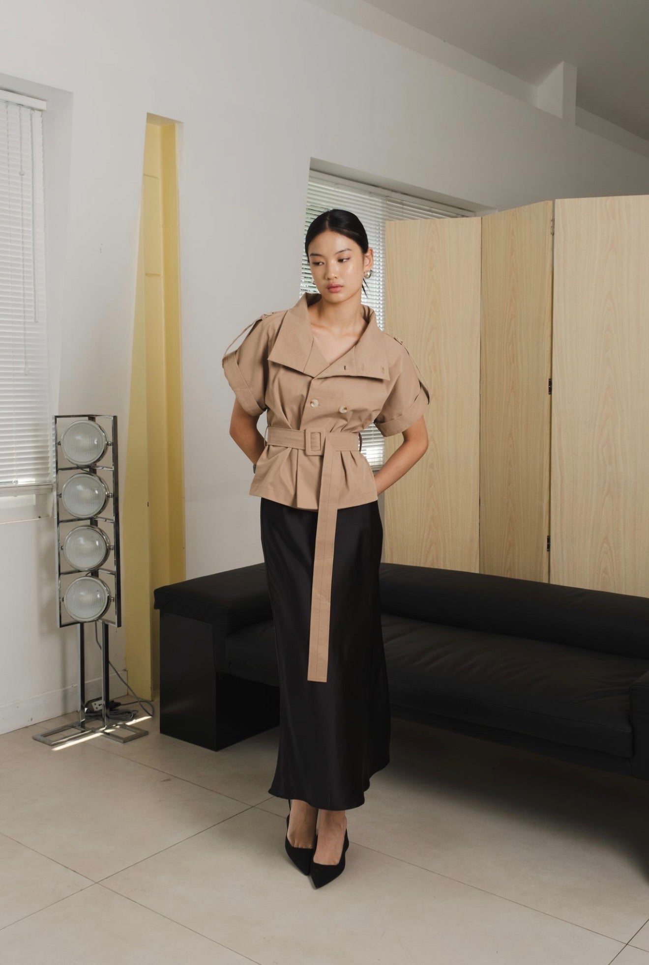 Tempo Trench Top | Taupe