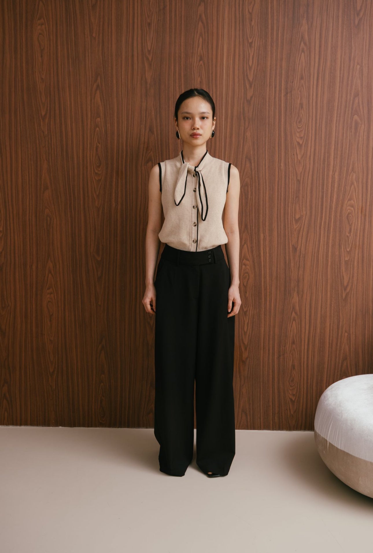 Commuter Sleeveless Knit Top | Cream