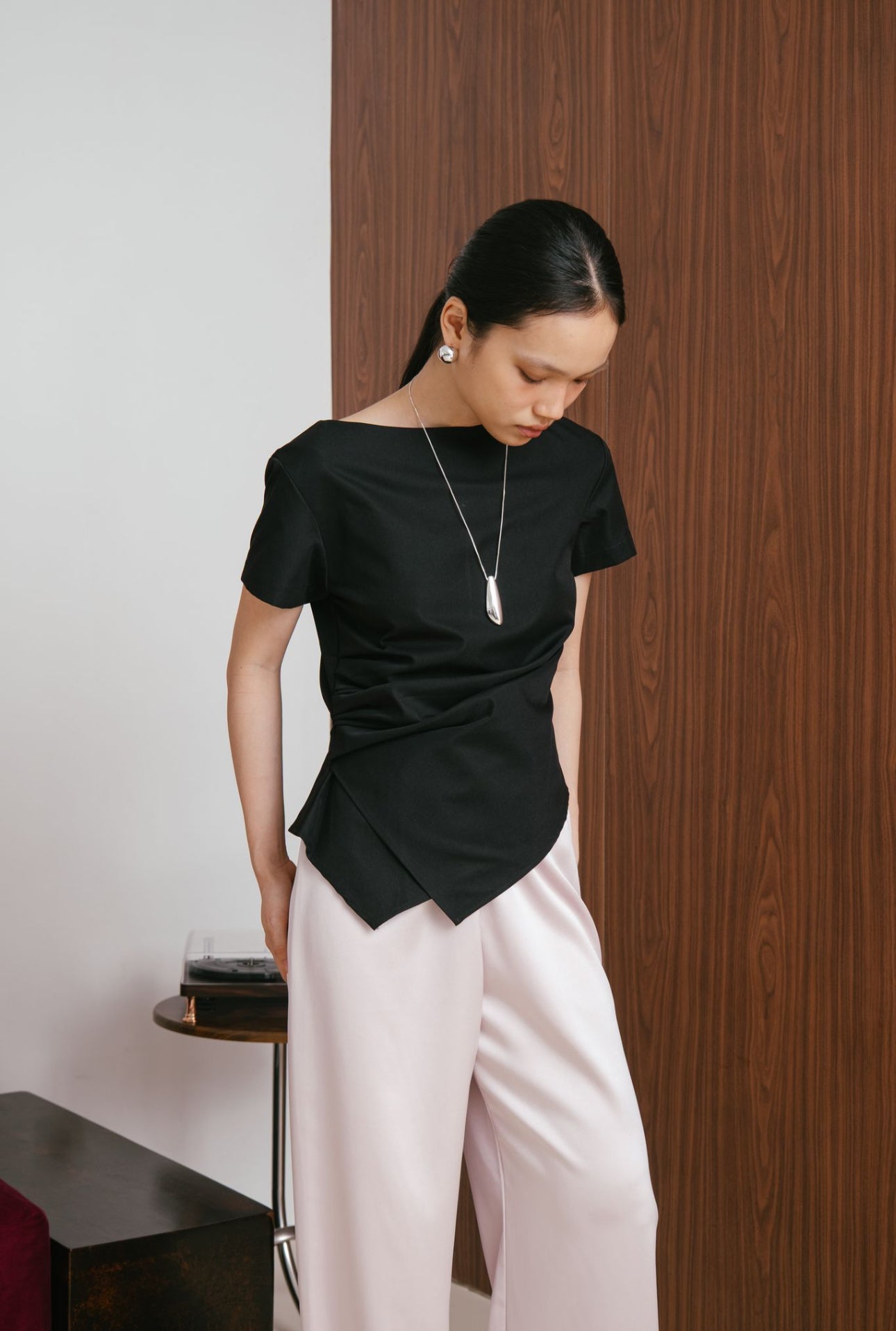 Overtime Pleats Top | Black