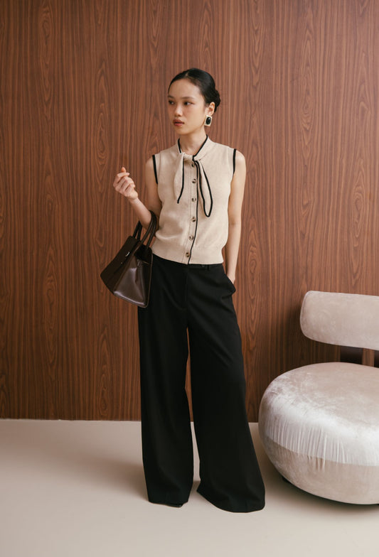 Commuter Sleeveless Knit Top | Cream