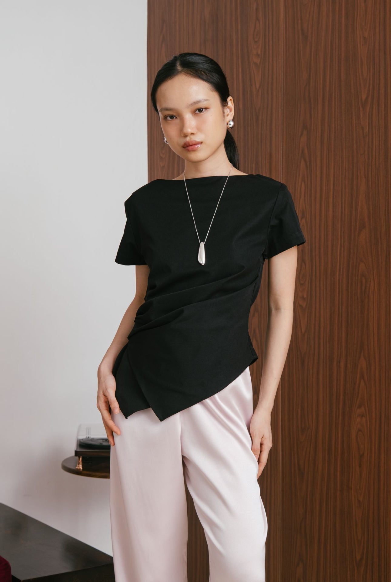 Overtime Pleats Top | Black