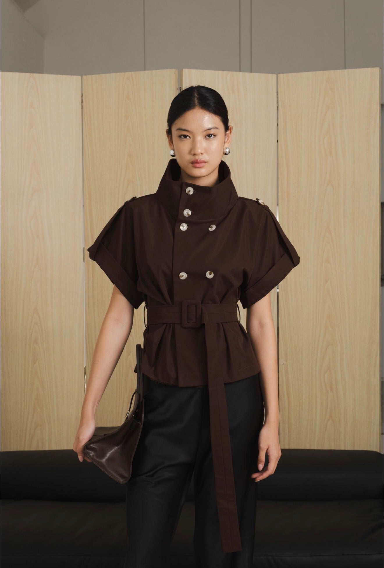 Tempo Trench Top | Chocolate