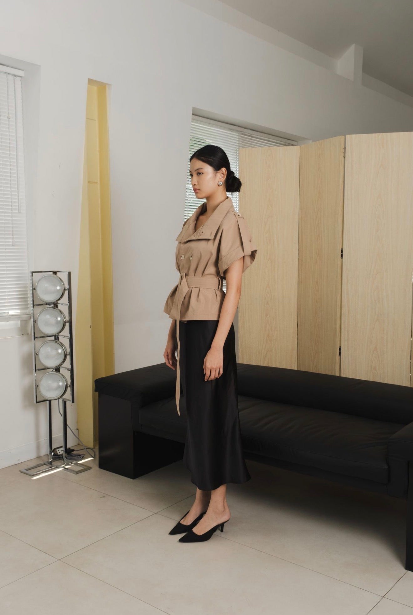 Tempo Trench Top | Taupe