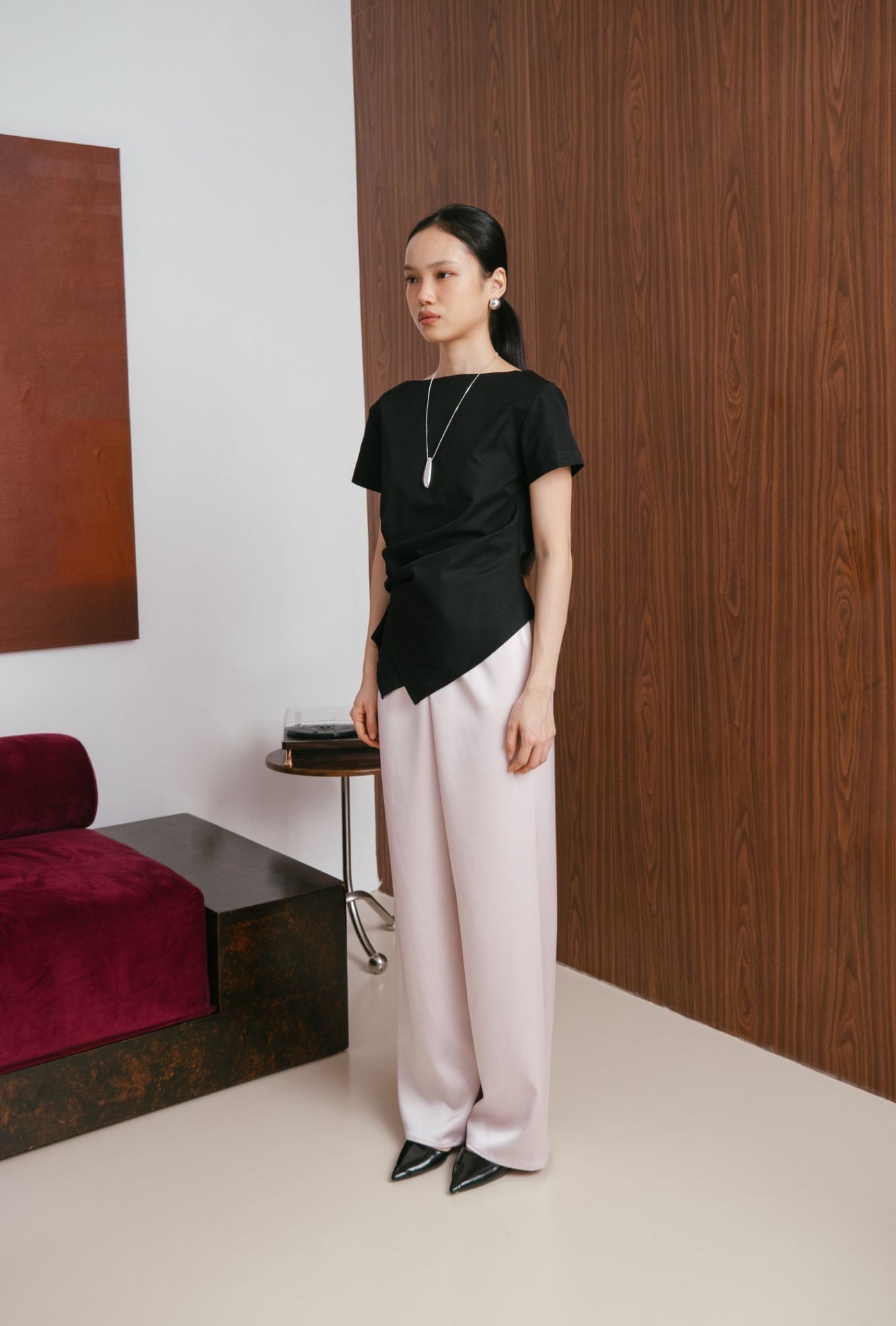 Overtime Pleats Top | Black