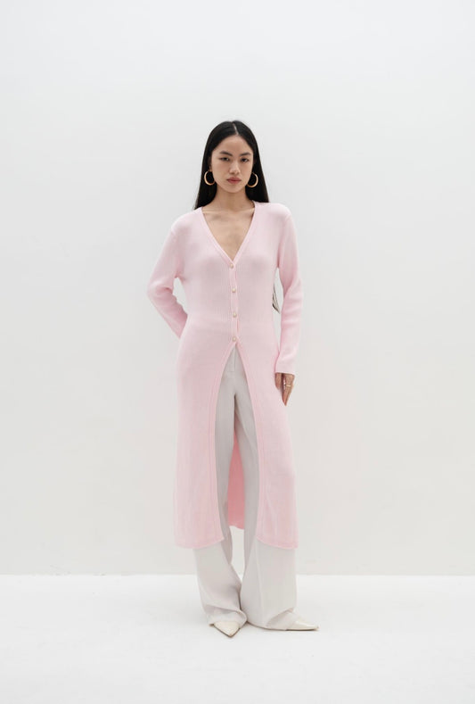 Sereine Long Cardigan | Pink