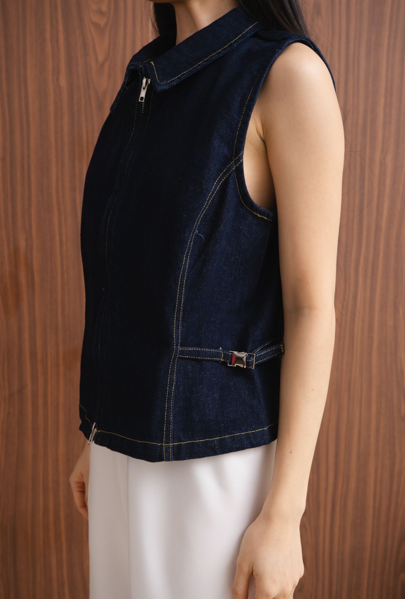 Hustle Denim Top | Dark Blue