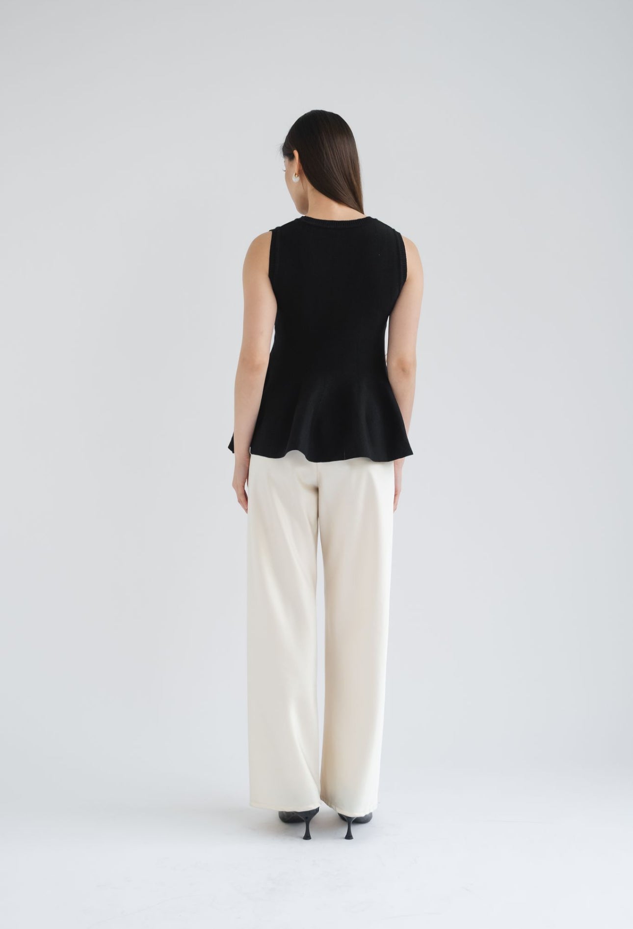 Lila Sleeveless Knit Top | Black