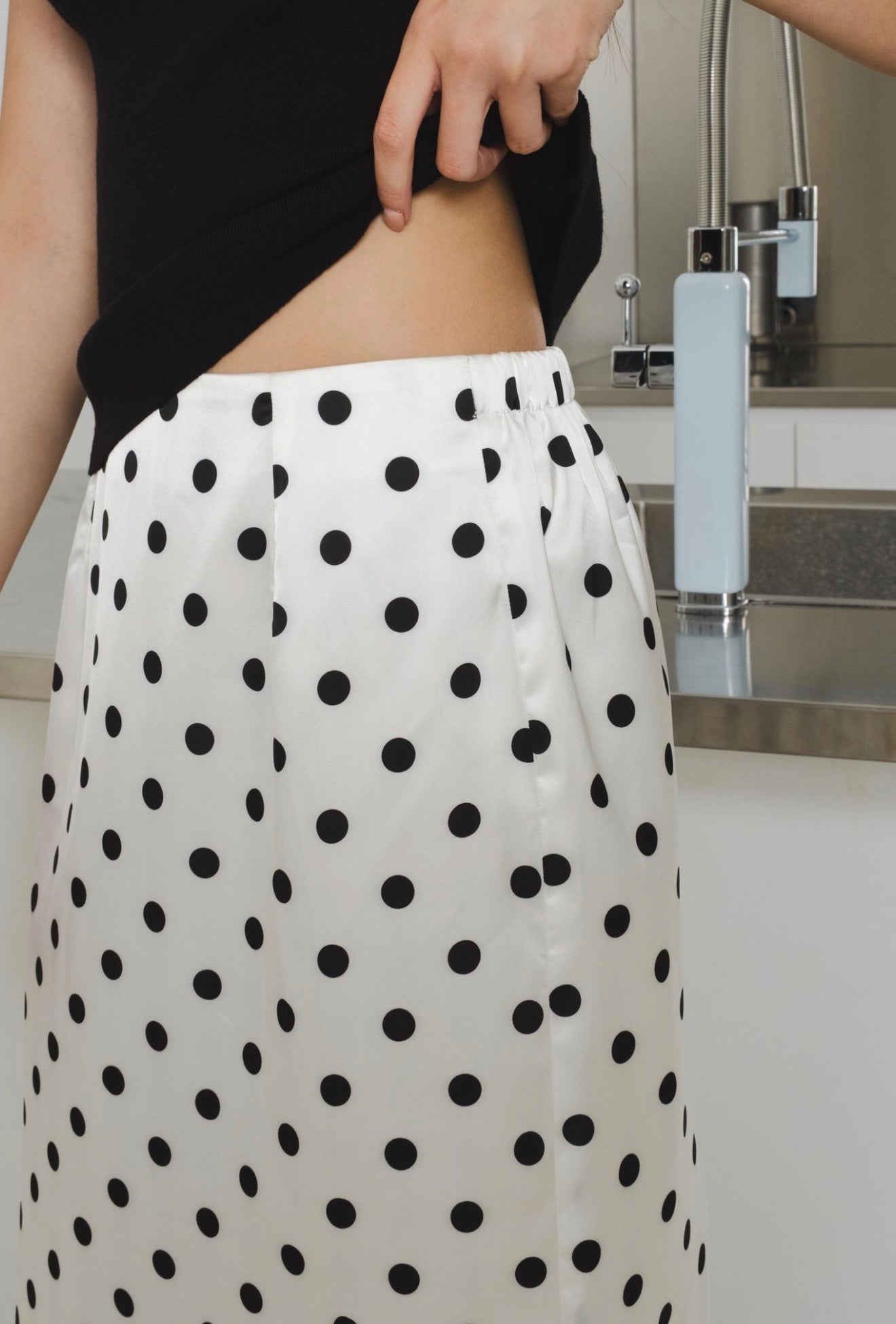 Reve Polkadot Lace Skirt | White