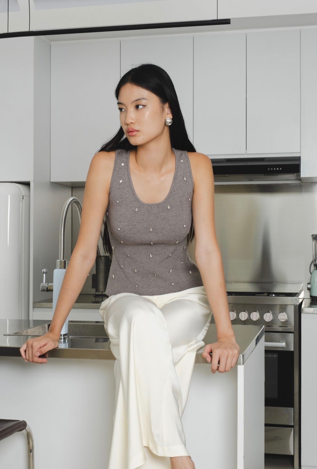 Ease Tanktop | Grey Beads