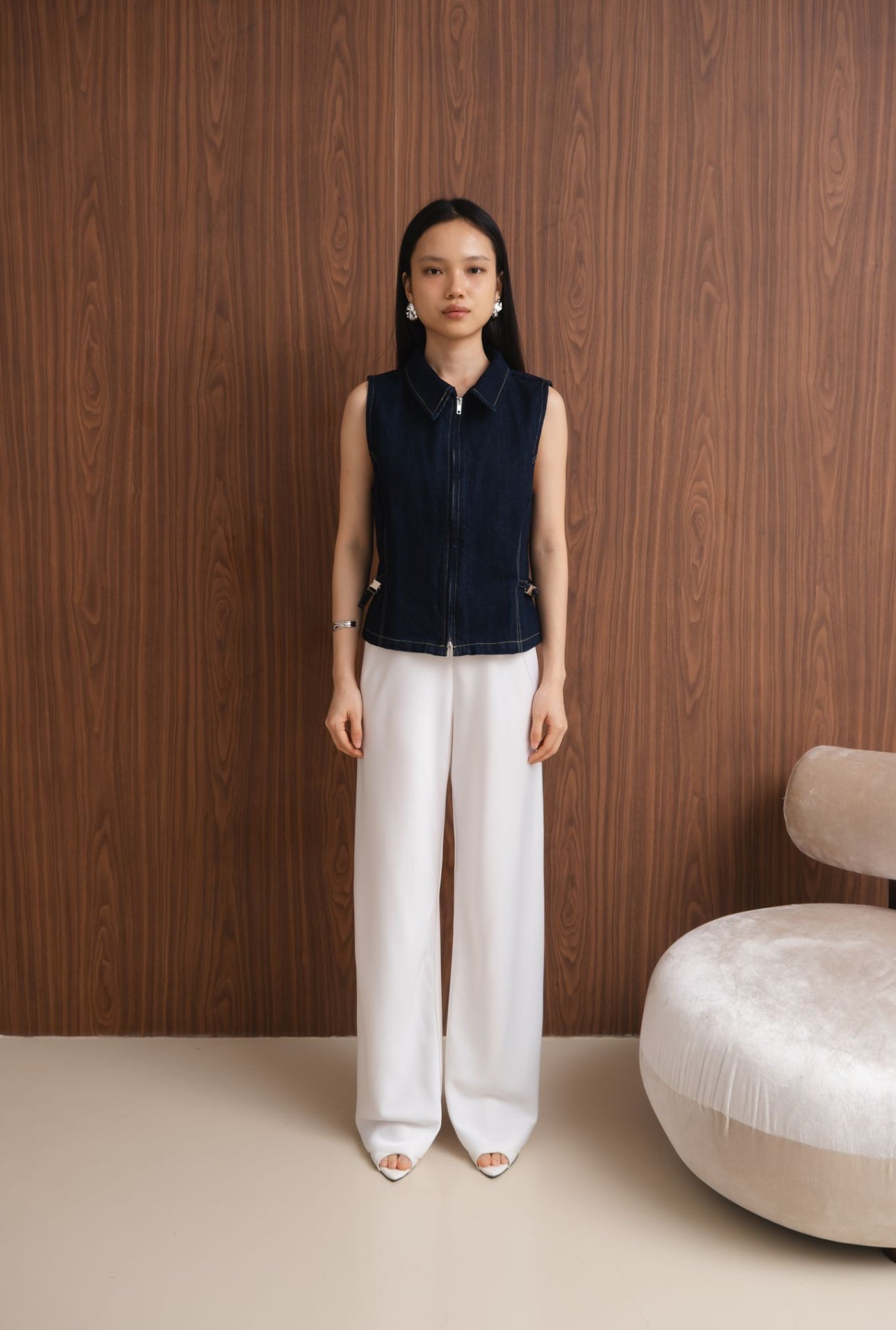 Hustle Denim Top | Dark Blue