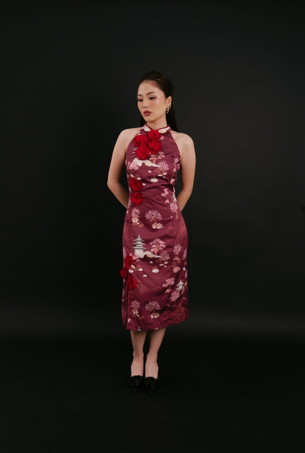 Hua Dress | Maroon Forest