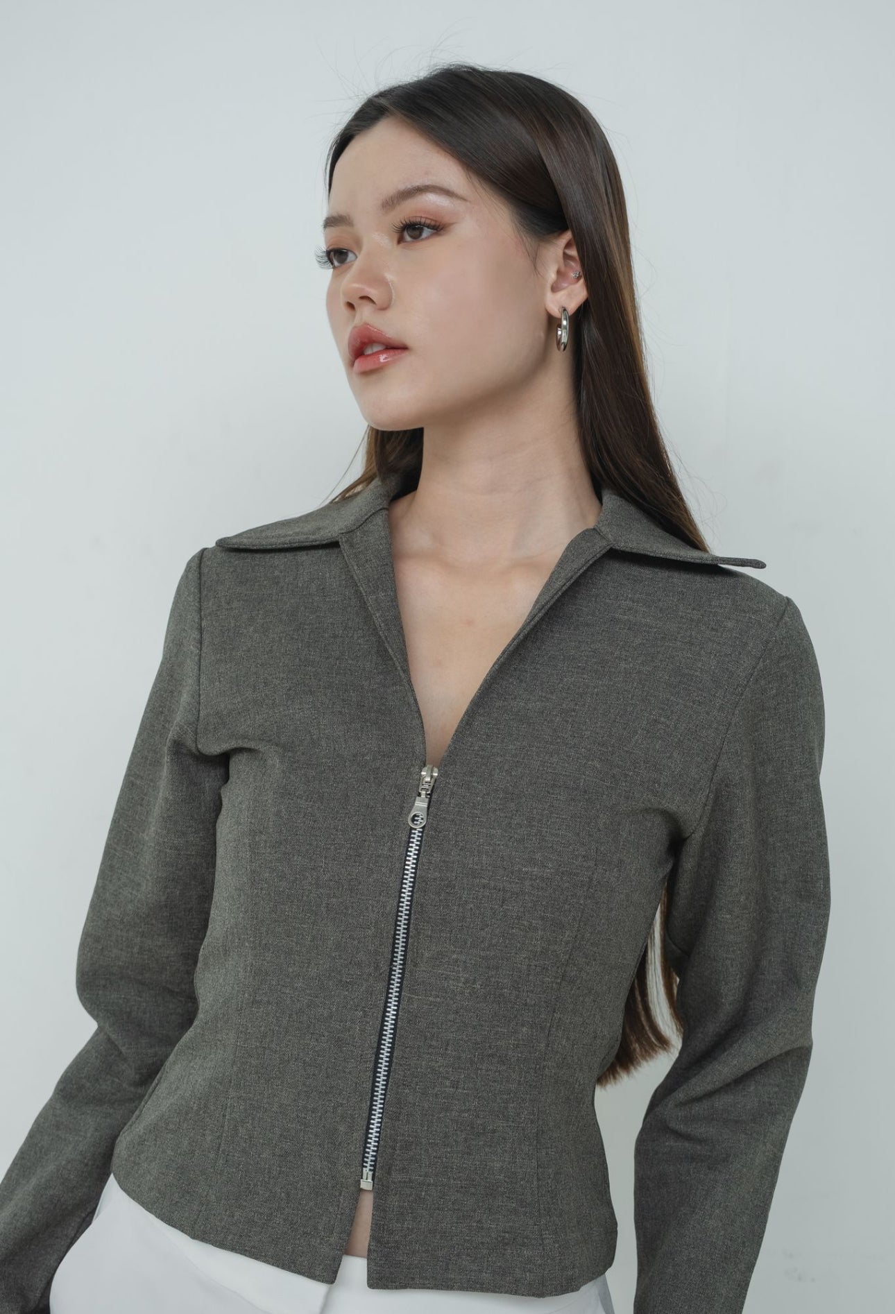 Zora Fitted Blazer | Grey